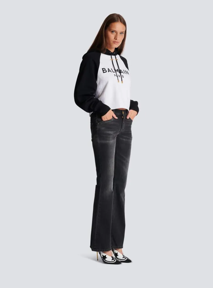Balmain Sweatshirts Women Paris Hoodie Black