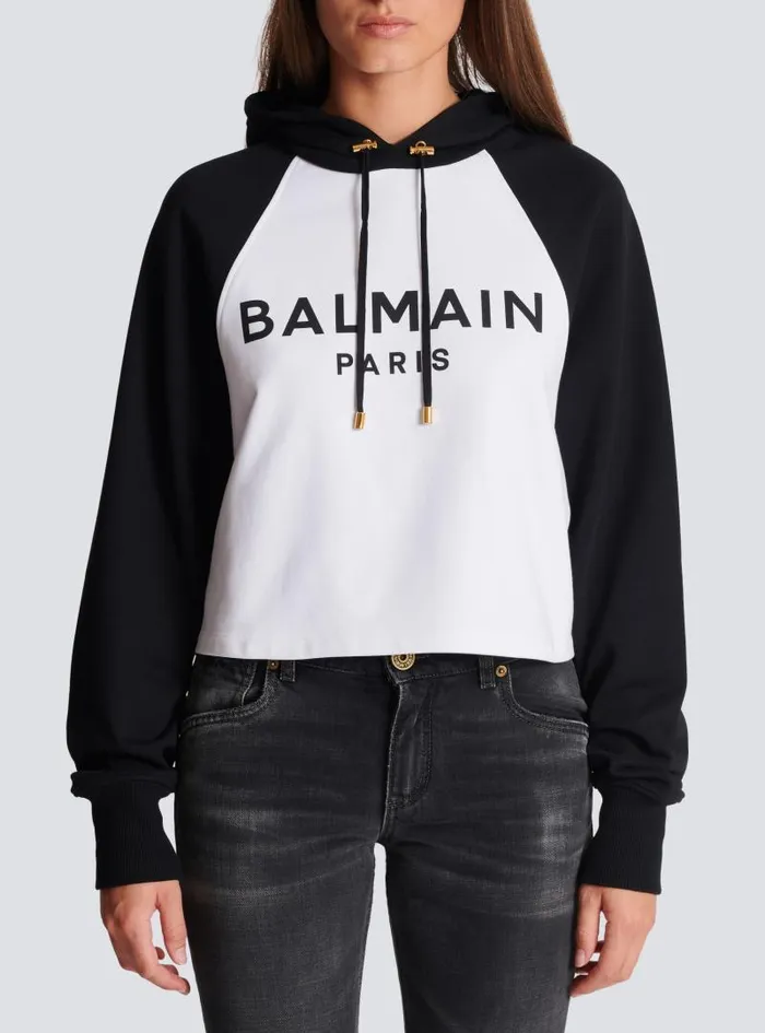 Balmain Sweatshirts Women Paris Hoodie Black