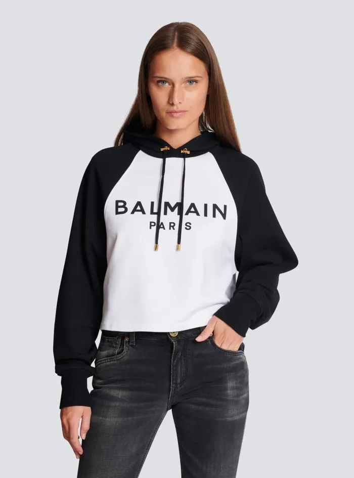 Balmain Sweatshirts Women Paris Hoodie Black