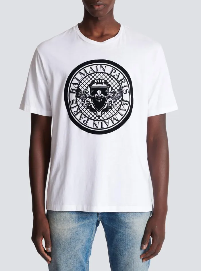 Balmain TShirts Men Coin Tshirt White