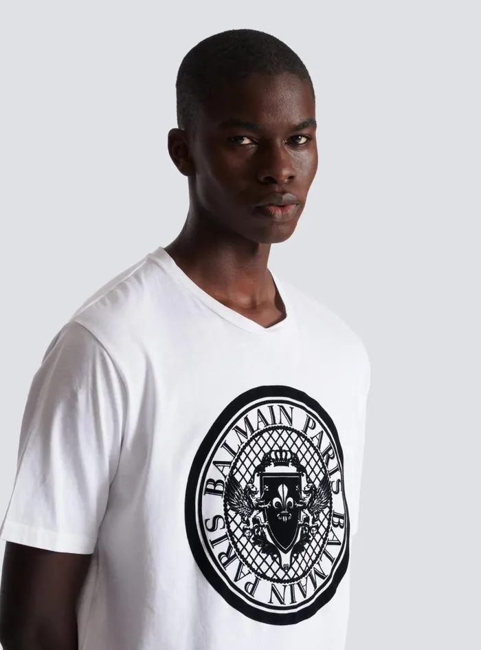 Balmain TShirts Men Coin Tshirt White