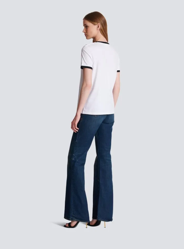 Balmain TShirts Women Paris 3button Tshirt Black