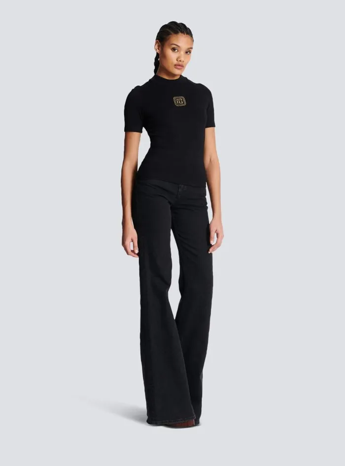 Balmain TShirts Women Retro PB Tshirt Black
