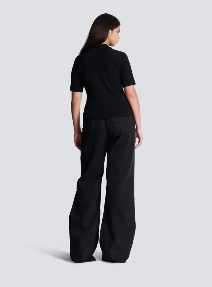 Balmain TShirts Women Retro PB Tshirt Black