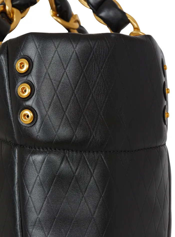 Balmain Tote Bags Women 1945 Soft Tote Bag In Embossed Calfskin Black
