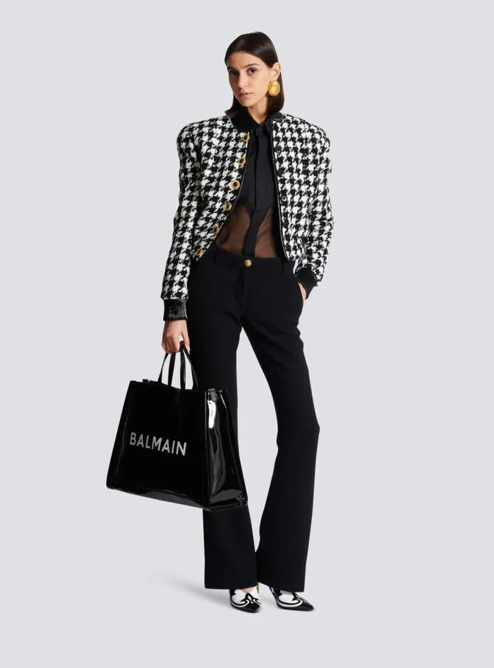 Balmain Trousers And Shorts Women Bootcut Crepe Trousers Black