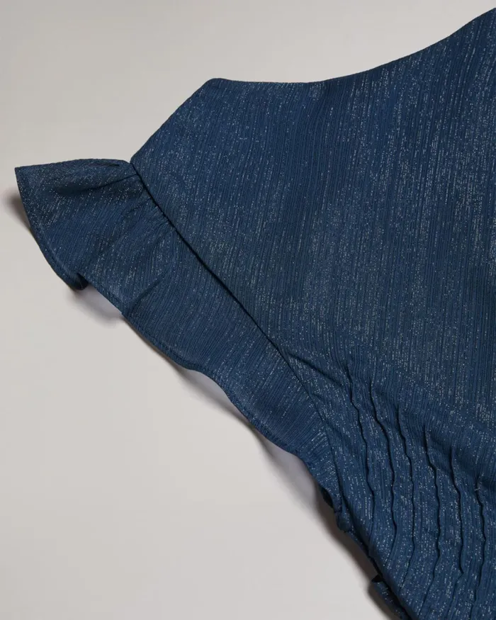 Bias Cut Maxi Dress With Ruffle Detail Dark Blue Women Ted Baker Clothing Bias Cut Maxi Dress With Ruffle Detail Dark Blue Women Ted Baker Clothing