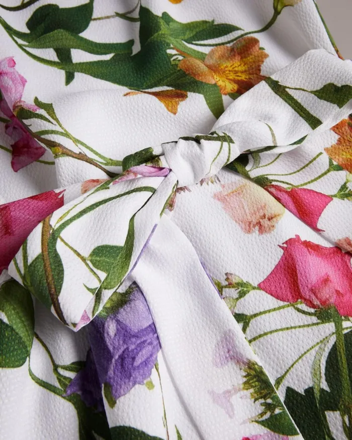 Blouson Sleeve Floral Maxi Dress White Women Ted Baker Clothing