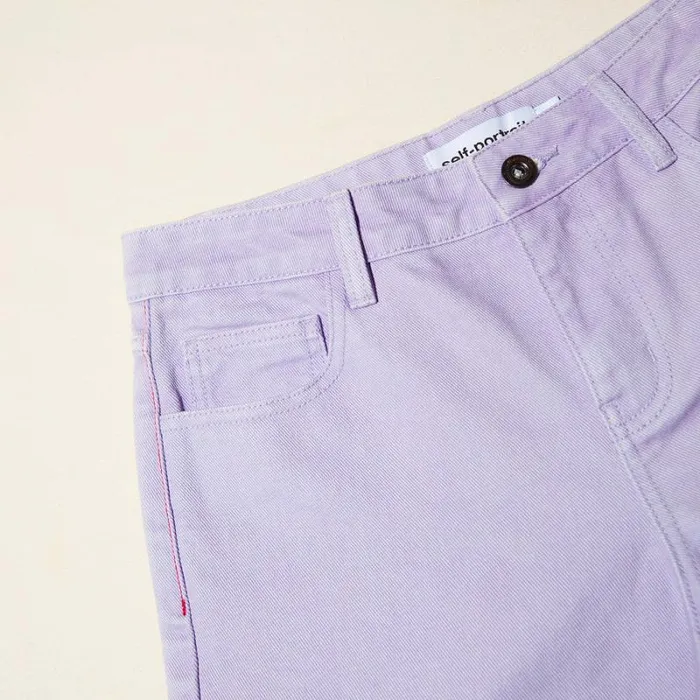 Bottoms Woman SelfPortrait Lilac Denim Cargo Jeans Bottoms Woman SelfPortrait Lilac Denim Cargo Jeans