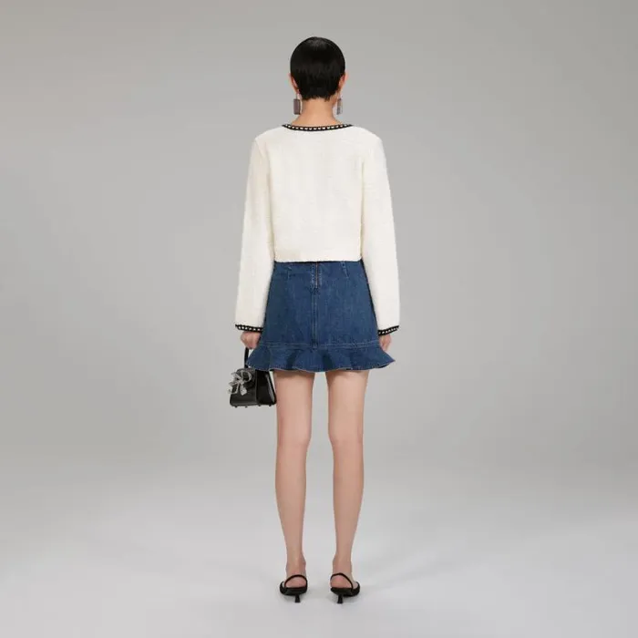 Bottoms Woman SelfPortrait Melange Knit Mini Skirt Bottoms Woman SelfPortrait Melange Knit Mini Skirt