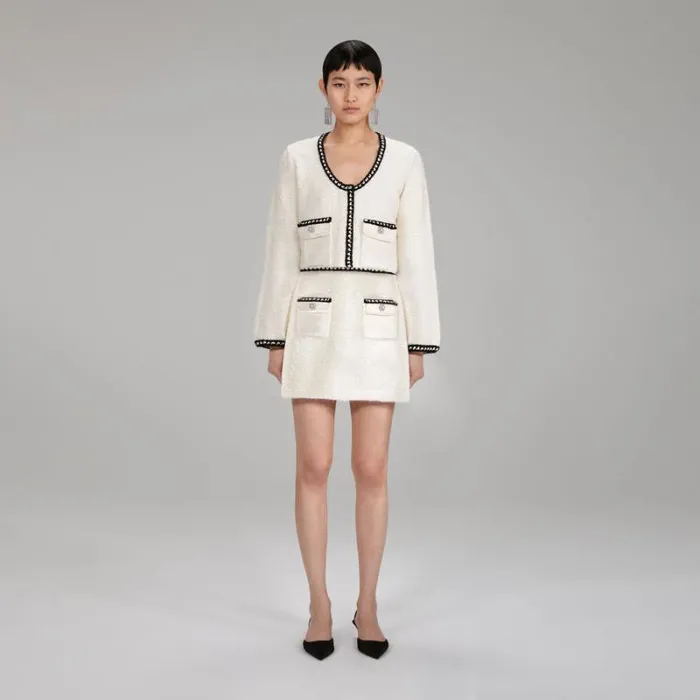 Bottoms Woman SelfPortrait Melange Knit Mini Skirt Bottoms Woman SelfPortrait Melange Knit Mini Skirt