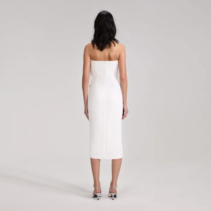 Bottoms Woman SelfPortrait White Feather Jumpsuit Bottoms Woman SelfPortrait White Feather Jumpsuit