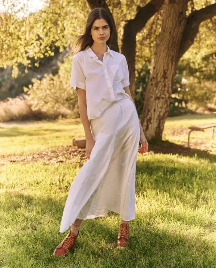 Bottoms Women039s The Great The Godet Skirt White
