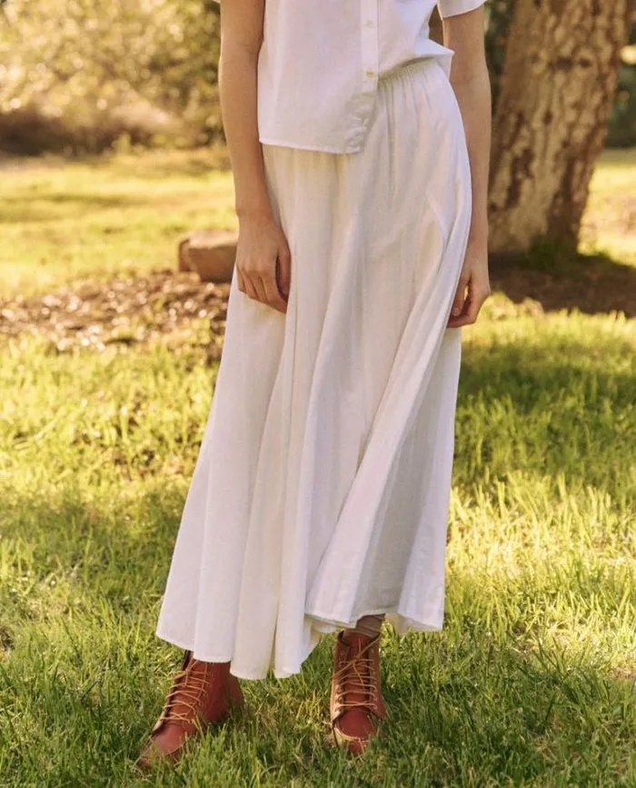 Bottoms Women039s The Great The Godet Skirt White