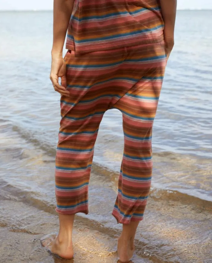 Bottoms Women039s The Great The Jersey Crop Rust Surf Stripe