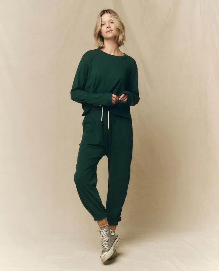 Bottoms Women039s The Great The Jersey Jogger Pant Green Grove