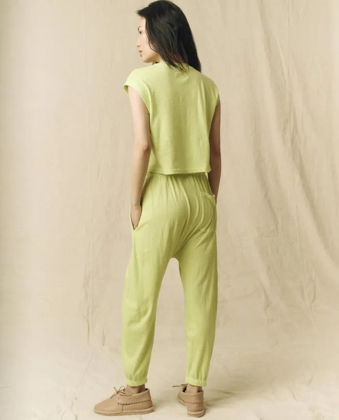 Bottoms Women039s The Great The Jersey Jogger Pant Lime Zest