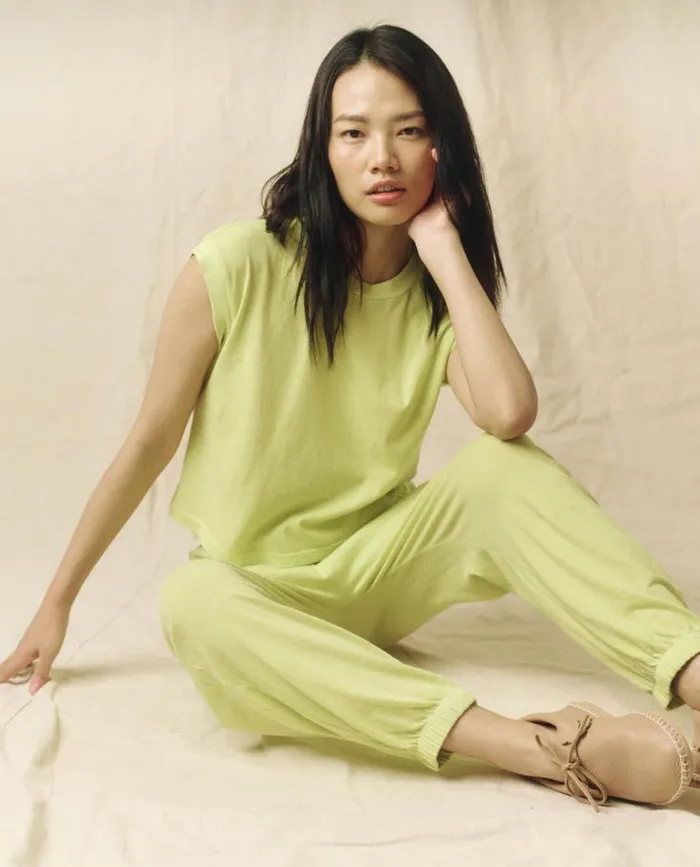 Bottoms Women039s The Great The Jersey Jogger Pant Lime Zest