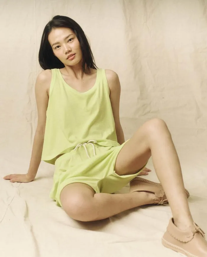 Bottoms Women039s The Great The Jersey Jogger Short Lime Zest