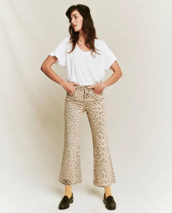 Bottoms Women039s The Great The Kick Bell Jean Vintage Leopard