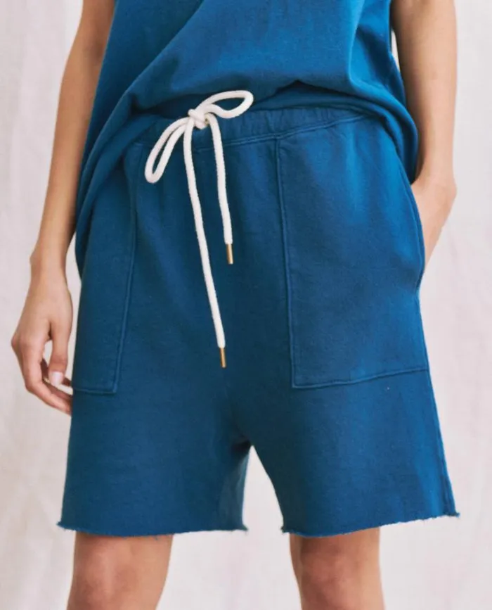 Bottoms Women039s The Great The Patch Pocket Sweat Short Sea Blue
