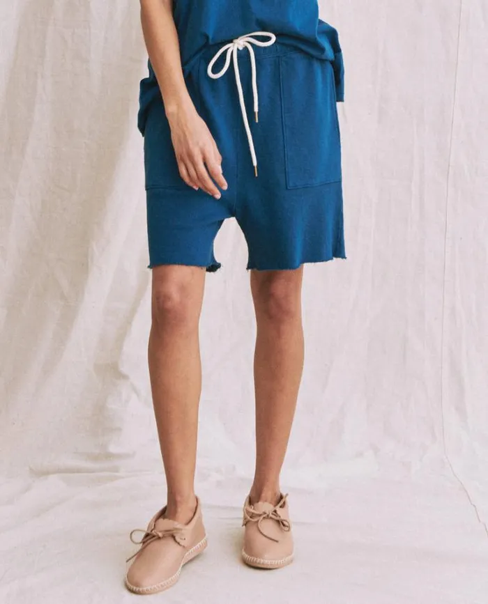 Bottoms Women039s The Great The Patch Pocket Sweat Short Sea Blue
