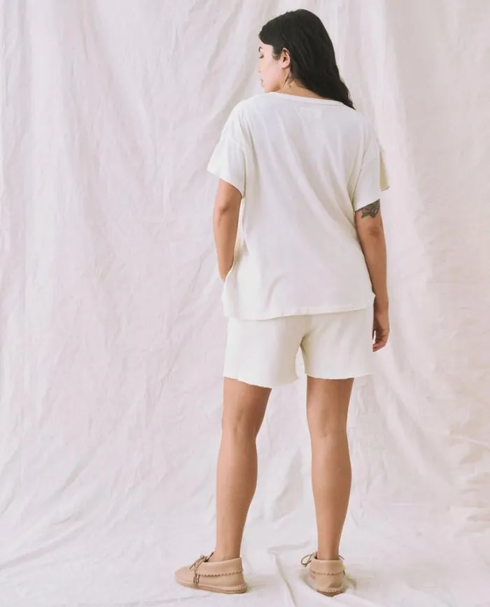 Bottoms Women039s The Great The Patch Pocket Sweat Short Washed White