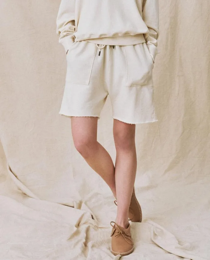 Bottoms Women039s The Great The Patch Pocket Sweat Short Washed White