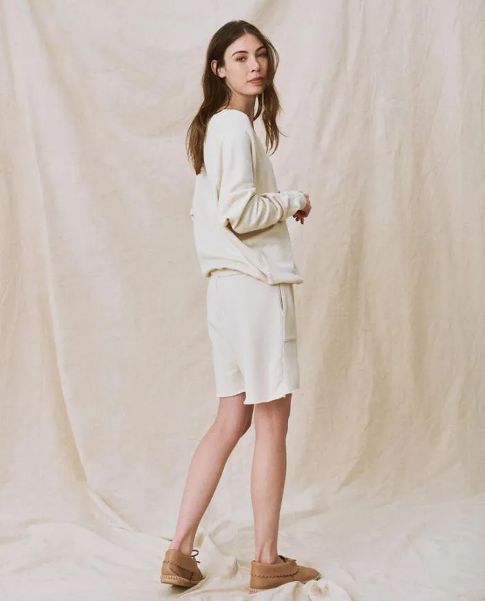 Bottoms Women039s The Great The Patch Pocket Sweat Short Washed White