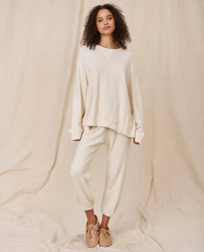 Bottoms Women039s The Great The Stadium Sweatpant Washed White