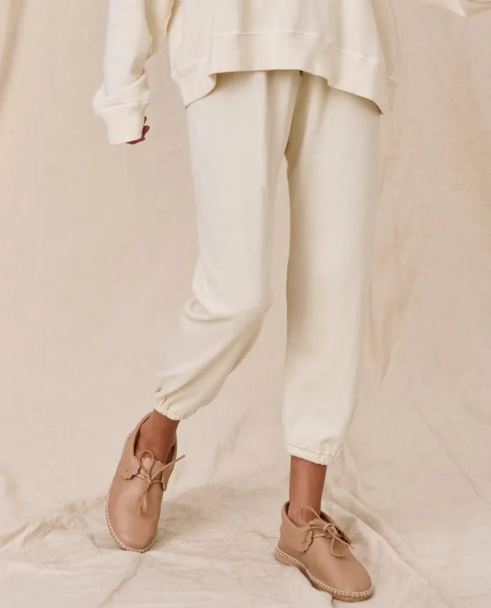 Bottoms Women039s The Great The Stadium Sweatpant Washed White