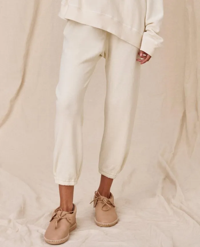 Bottoms Women039s The Great The Stadium Sweatpant Washed White
