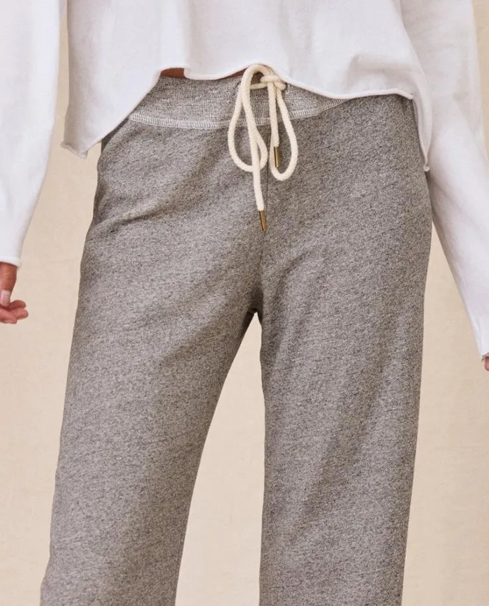 Bottoms Women039s The Great The Wide Leg Cropped Sweatpant Varsity Grey