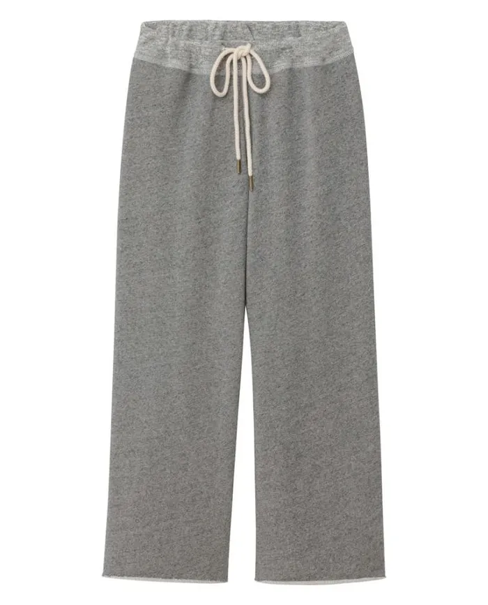 Bottoms Women039s The Great The Wide Leg Cropped Sweatpant Varsity Grey