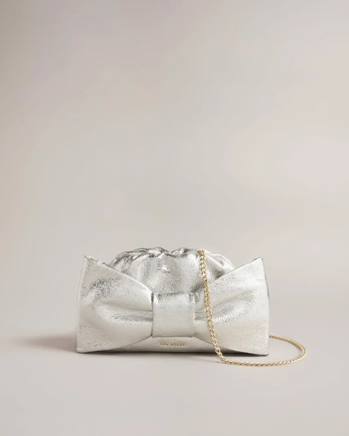 Bow Clutch Bag Silver Women Ted Baker Bags Bow Clutch Bag Silver Women Ted Baker Bags
