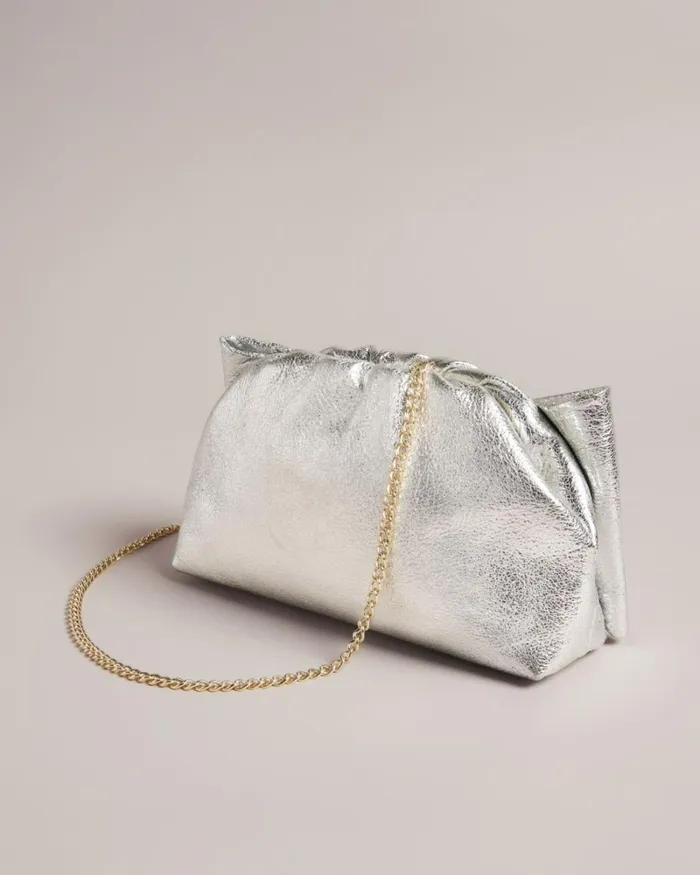 Bow Clutch Bag Silver Women Ted Baker Bags Bow Clutch Bag Silver Women Ted Baker Bags