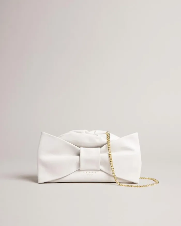 Bow Detail Clutch Ecru Women Ted Baker Bags