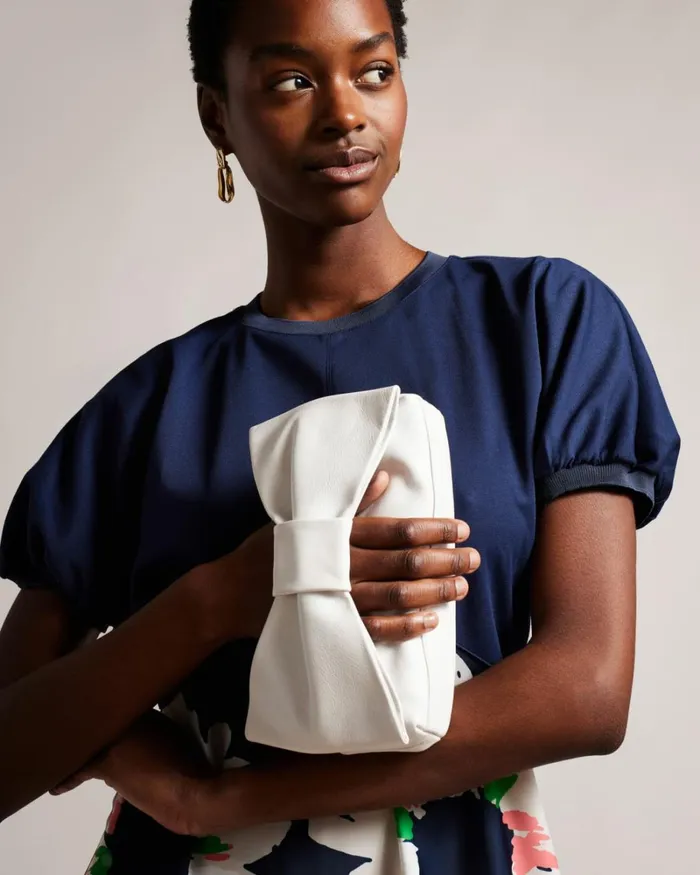 Bow Detail Clutch Ecru Women Ted Baker Bags