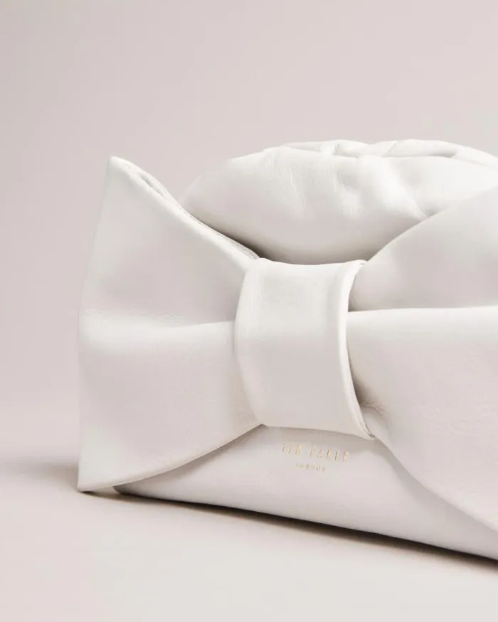 Bow Detail Clutch Ecru Women Ted Baker Bags