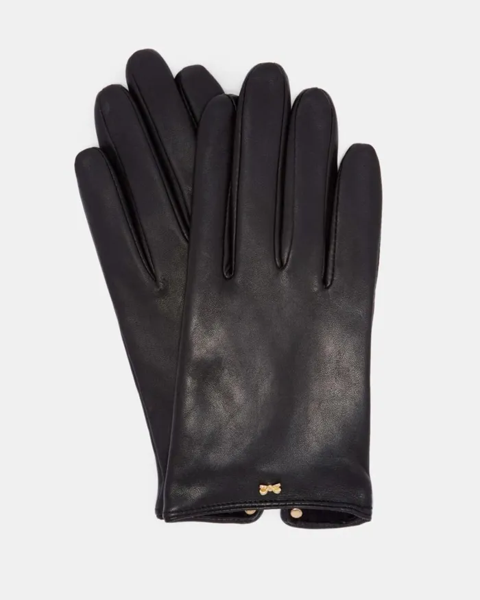 Bow Detail Leather Gloves Black Women Ted Baker Gloves Bow Detail Leather Gloves Black Women Ted Baker Gloves