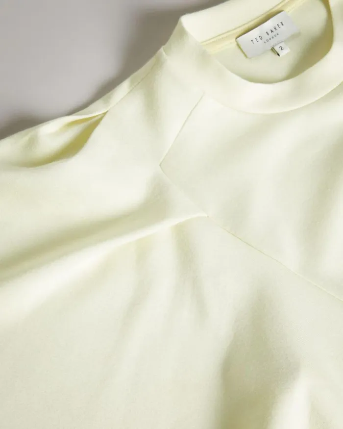 Boxy Ruffle Sleeve TShirt Light Yellow Women Ted Baker Clothing