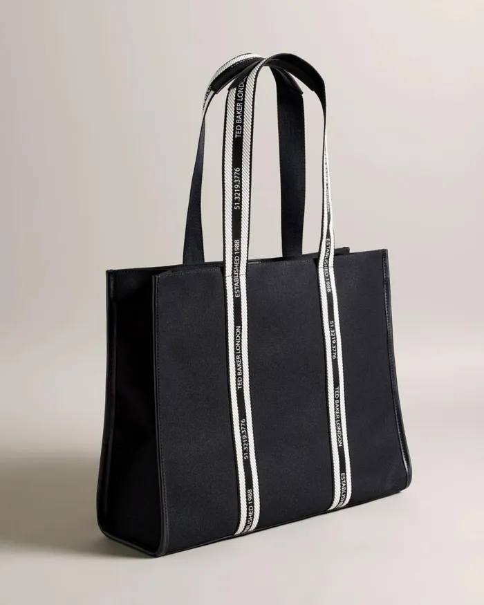 Branded Webbing Canvas Tote Black Women Ted Baker Bags Branded Webbing Canvas Tote Black Women Ted Baker Bags