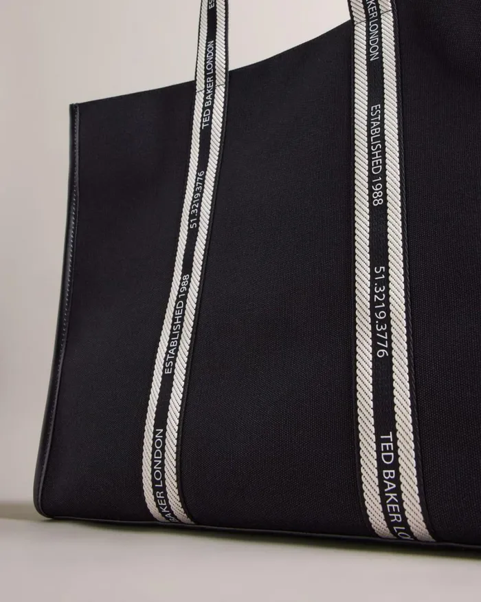 Branded Webbing Canvas Tote Black Women Ted Baker Bags Branded Webbing Canvas Tote Black Women Ted Baker Bags