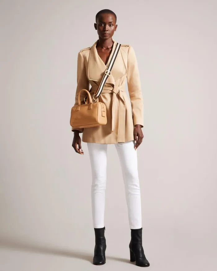 Branded Webbing Shoulder Bag Camel Women Ted Baker Bags