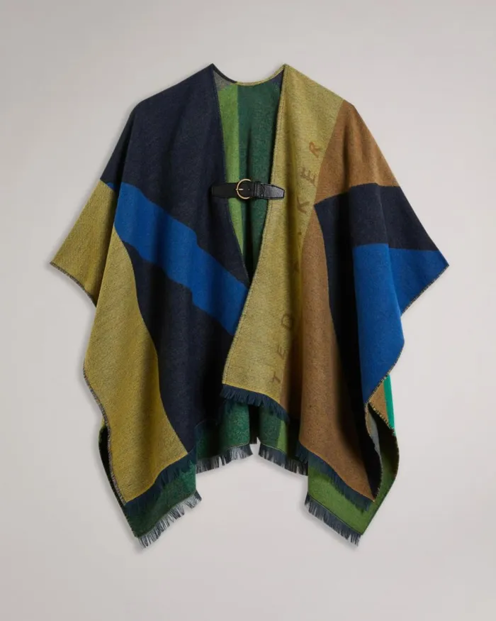 Buckle Poncho Dark Blue Women Ted Baker Scarves