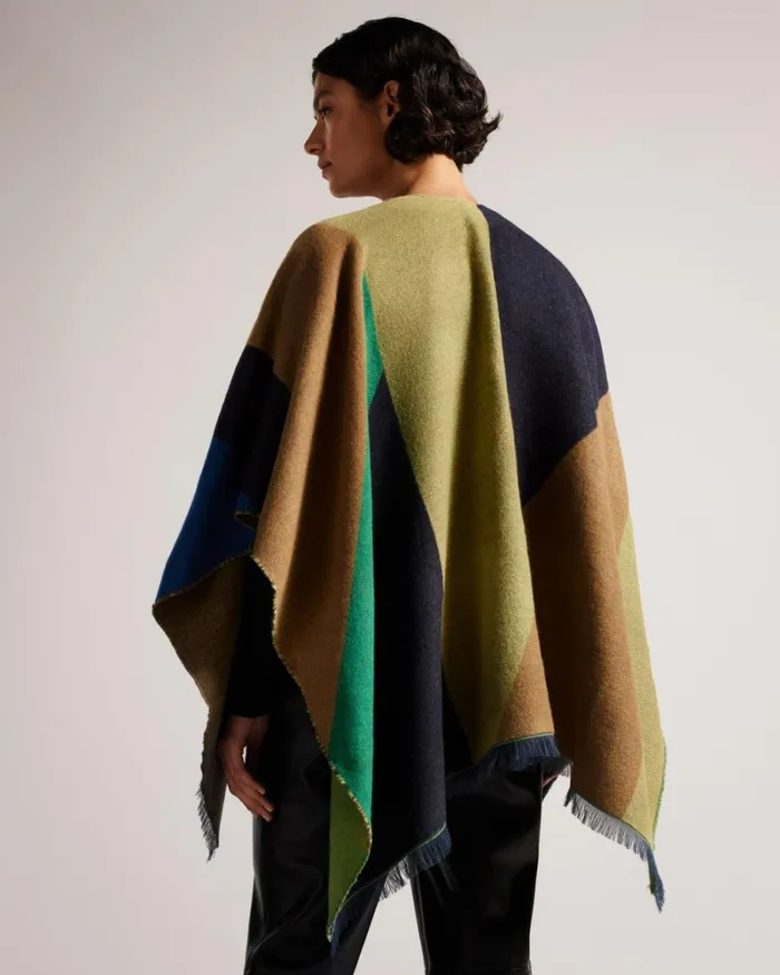 Buckle Poncho Dark Blue Women Ted Baker Scarves Buckle Poncho Dark Blue Women Ted Baker Scarves