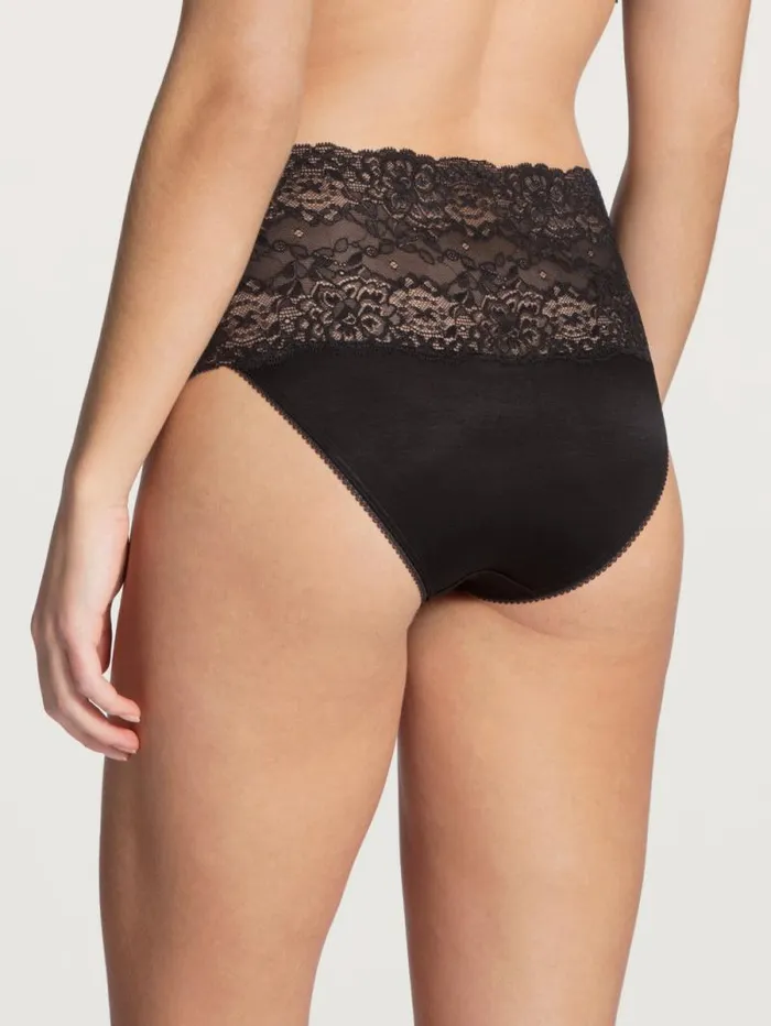 CALIDA Bottoms Highwaisted Briefs With Lace Waistband Schwarz 8211 Women