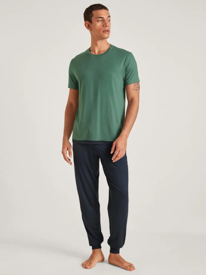 CALIDA DEEPSLEEPWEAR Shirt Short Sleeve Dark Glen 8211 Men