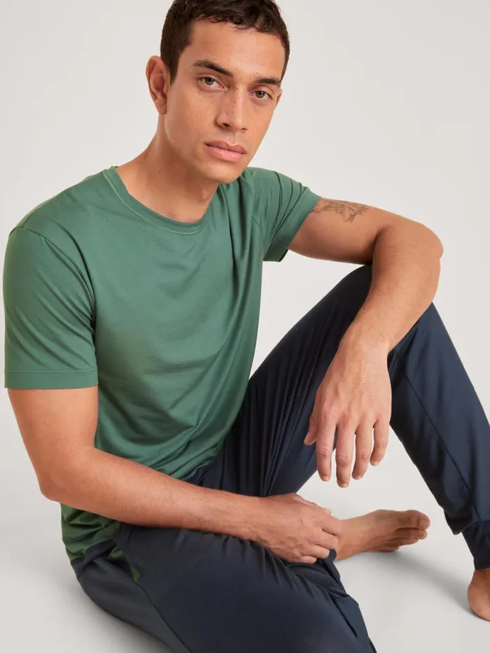 CALIDA DEEPSLEEPWEAR Shirt Short Sleeve Dark Glen 8211 Men