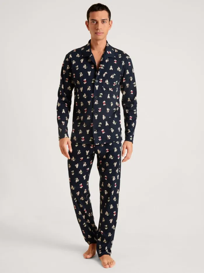 CALIDA Pyjamas Pyjama Buttoned Dark Sapphire 8211 Men